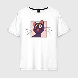 Футболка оверсайз мужская Luna, Sailor Moon, цвет: белый