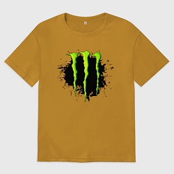 Футболка оверсайз мужская MONSTER ENERGY, цвет: горчичный