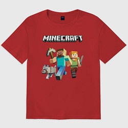 Футболка оверсайз мужская MINECRAFT, цвет: красный