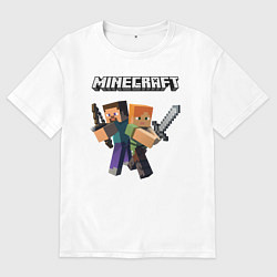 Футболка оверсайз мужская MINECRAFT, цвет: белый