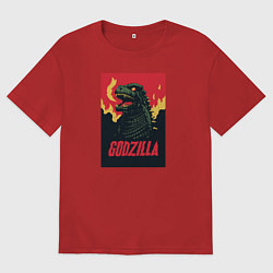 Футболка оверсайз мужская Godzilla, цвет: красный
