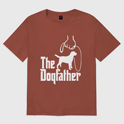 Футболка оверсайз мужская The Dogfather - пародия, цвет: кирпичный