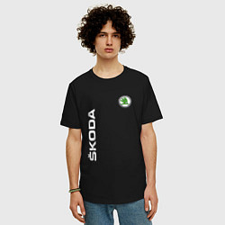Футболка оверсайз мужская SKODA, цвет: черный — фото 2