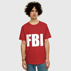 Футболка оверсайз мужская FBI, цвет: красный — фото 2
