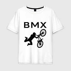 Футболка оверсайз мужская Велоспорт BMX Z, цвет: белый