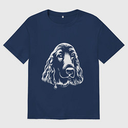 Футболка оверсайз мужская Спаниель Z, цвет: тёмно-синий