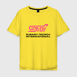 Футболка оверсайз мужская SUBARU STI Z, цвет: желтый