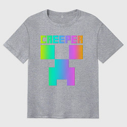 Футболка оверсайз мужская MINECRAFT CREEPER, цвет: меланж