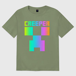 Футболка оверсайз мужская MINECRAFT CREEPER, цвет: авокадо