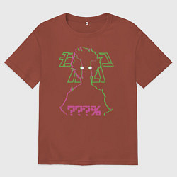 Футболка оверсайз мужская Mob Psycho 100%, цвет: кирпичный