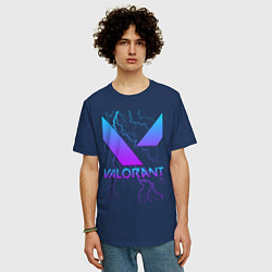 Футболка оверсайз мужская VALORANT, цвет: тёмно-синий — фото 2