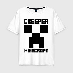 Футболка оверсайз мужская MINECRAFT CREEPER, цвет: белый