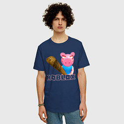 Футболка оверсайз мужская Roblox Piggy, цвет: тёмно-синий — фото 2
