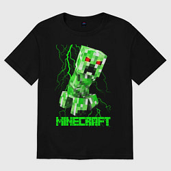 Футболка оверсайз мужская MINECRAFT CREEPER, цвет: черный