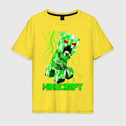 Футболка оверсайз мужская MINECRAFT CREEPER, цвет: желтый