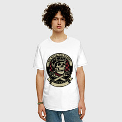 Футболка оверсайз мужская No guts no glory, цвет: белый — фото 2