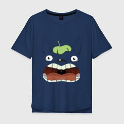 Футболка оверсайз мужская Scream Totoro, цвет: тёмно-синий