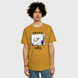 Футболка оверсайз мужская Milky, цвет: горчичный — фото 2