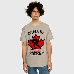 Футболка оверсайз мужская Canada Hockey, цвет: миндальный — фото 2