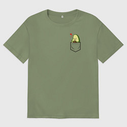 Футболка оверсайз мужская Авокадо в кармане, цвет: авокадо