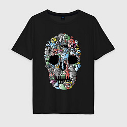 Футболка оверсайз мужская Tosh Cool skull, цвет: черный