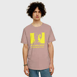 Футболка оверсайз мужская VANSAMA OFFICIAL Yellow, цвет: пыльно-розовый — фото 2