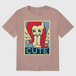 Футболка оверсайз мужская Fluttershy cute, цвет: пыльно-розовый