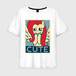 Футболка оверсайз мужская Fluttershy cute, цвет: белый