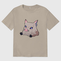 Футболка оверсайз мужская Иноске Хашибира, цвет: миндальный