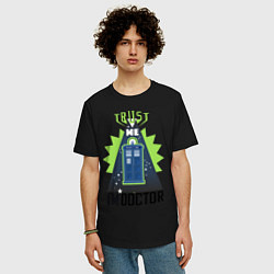 Футболка оверсайз мужская Trust me, i'm doctor who, цвет: черный — фото 2