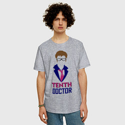 Футболка оверсайз мужская Tenth Doctor, цвет: меланж — фото 2