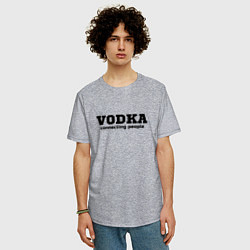 Футболка оверсайз мужская Vodka connecting people, цвет: меланж — фото 2