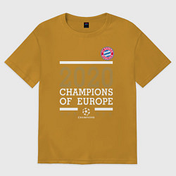 Футболка оверсайз мужская FC Bayern Munchen Champions of Europe 2020, цвет: горчичный