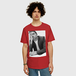 Футболка оверсайз мужская Роберт Паттинсон, цвет: красный — фото 2