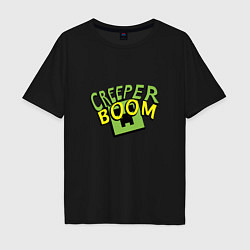 Футболка оверсайз мужская Creeper Boom, цвет: черный