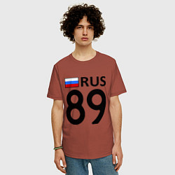 Футболка оверсайз мужская RUS 89, цвет: кирпичный — фото 2
