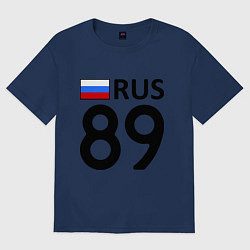 Футболка оверсайз мужская RUS 89, цвет: тёмно-синий