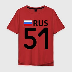 Футболка оверсайз мужская RUS 51, цвет: красный