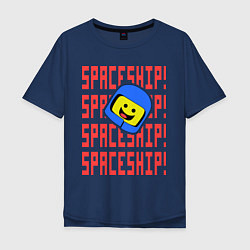 Футболка оверсайз мужская Spaceship цвета тёмно-синий — фото 1
