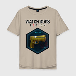 Футболка оверсайз мужская Watch Dogs Legion, цвет: миндальный