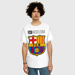 Футболка оверсайз мужская Barcelona FC, цвет: белый — фото 2