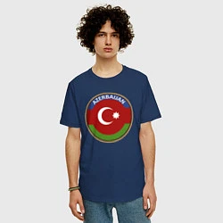 Футболка оверсайз мужская Азербайджан, цвет: тёмно-синий — фото 2