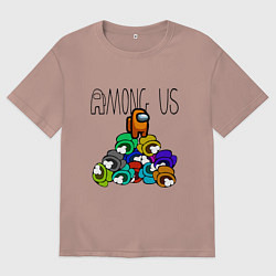 Футболка оверсайз мужская Among Us Z, цвет: пыльно-розовый