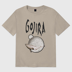 Футболка оверсайз мужская Gojira, цвет: миндальный