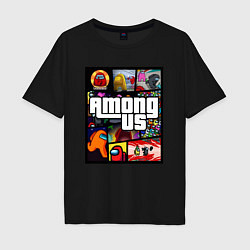 Футболка оверсайз мужская AMONG US GTA, цвет: черный