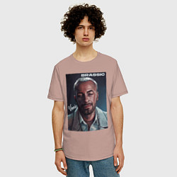 Футболка оверсайз мужская Голяк Brassic Винни, цвет: пыльно-розовый — фото 2