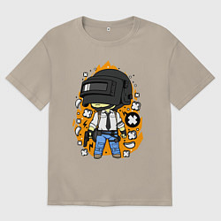 Футболка оверсайз мужская PUBG, цвет: миндальный