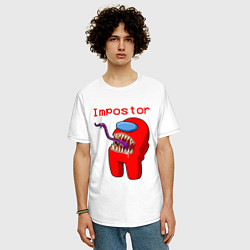 Футболка оверсайз мужская AMONG US - IMPOSTOR, цвет: белый — фото 2