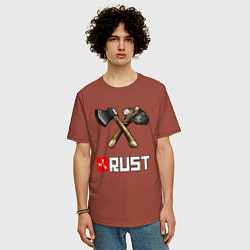 Футболка оверсайз мужская RUST, цвет: кирпичный — фото 2