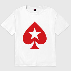 Футболка оверсайз мужская Покер Пики Poker Stars, цвет: белый